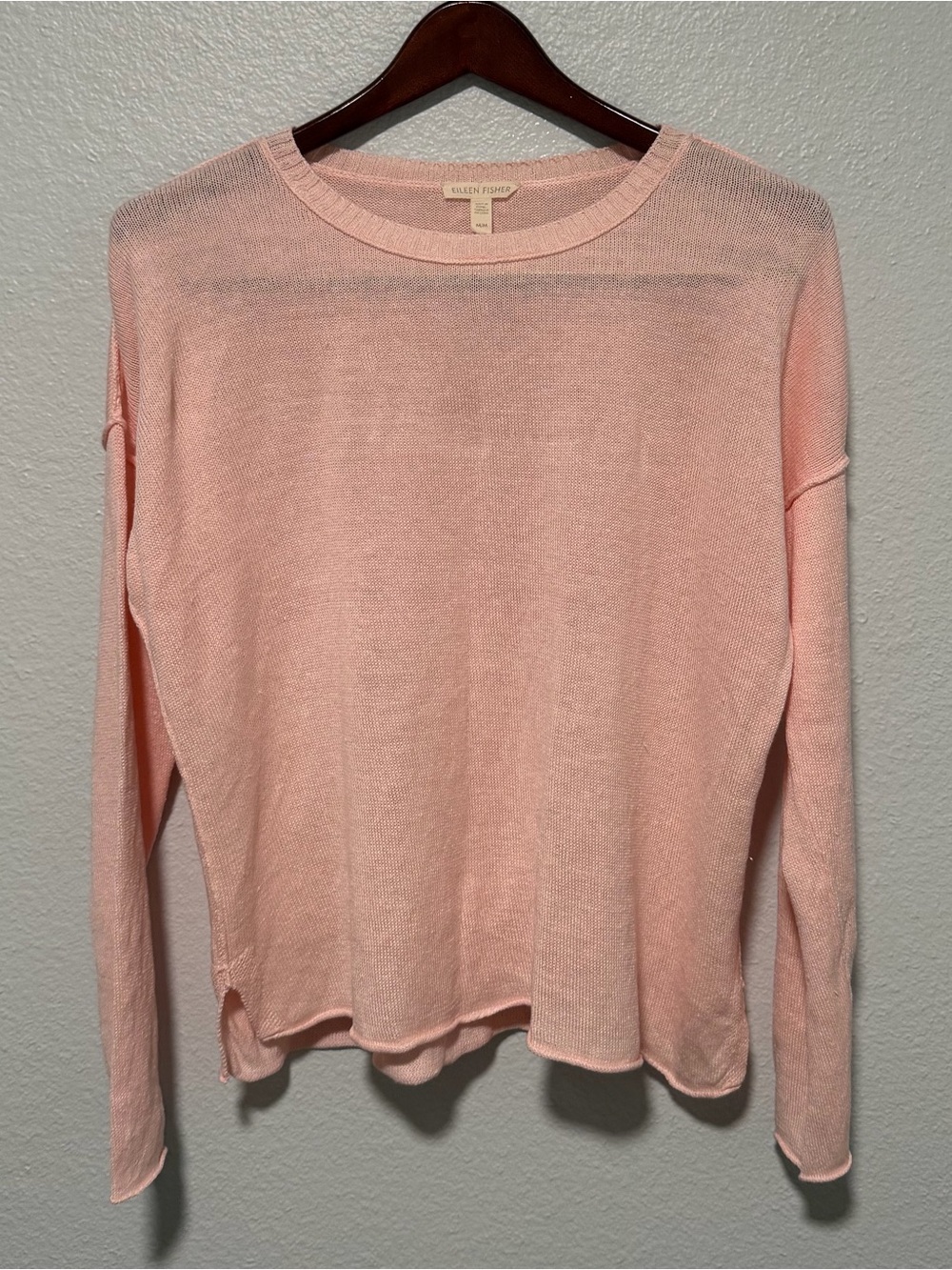 Eileen Fisher Pastel Pink Organic Linen Long Sleeve